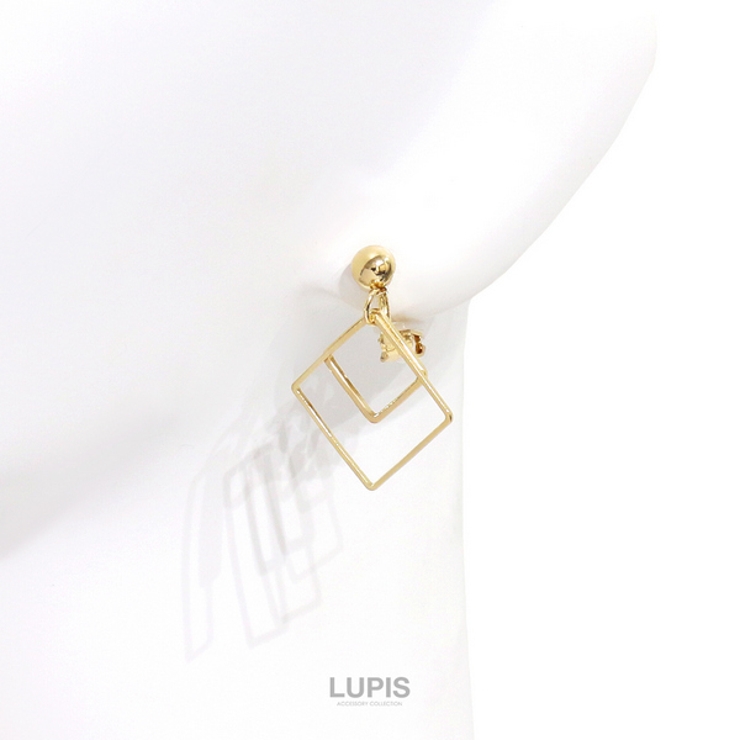 ダブルスクエアフレームイヤリング | LUPIS | 詳細画像7 