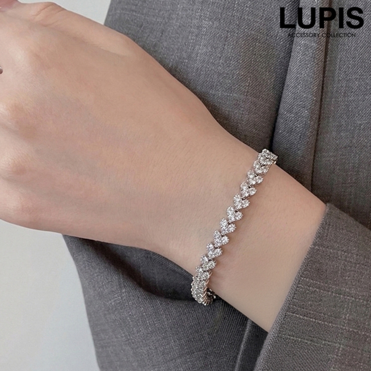 ハートラインストーンブレスレット | LUPIS | 詳細画像1 