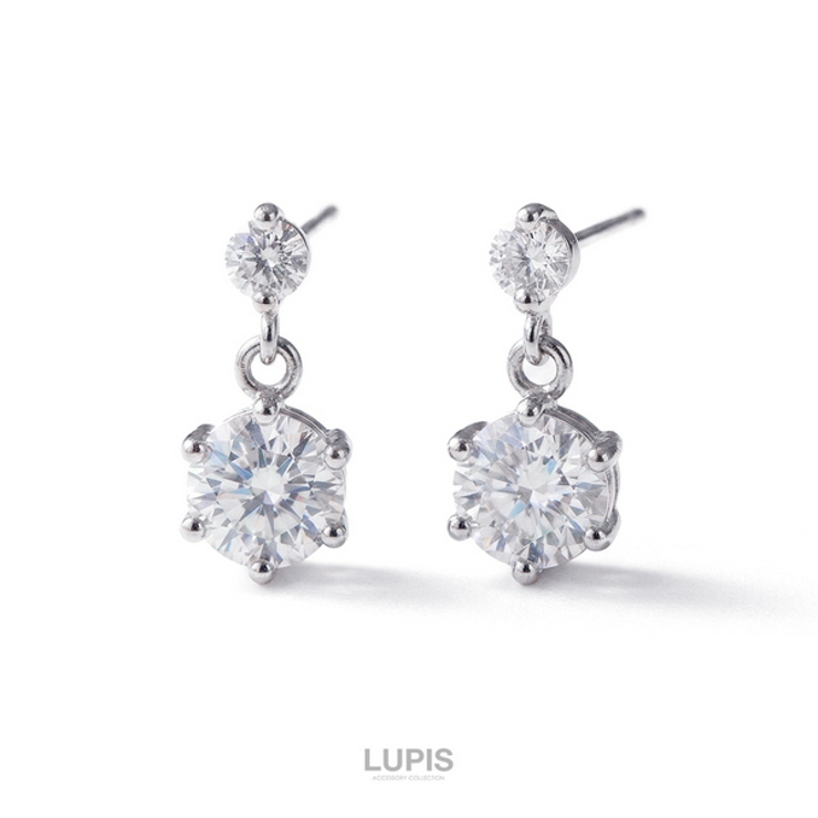 ツインキュービックジルコニアピアス 【アクセサリー アクセ | LUPIS | 詳細画像2 