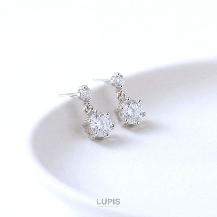 ツインキュービックジルコニアピアス 【アクセサリー アクセ | LUPIS | 詳細画像4 