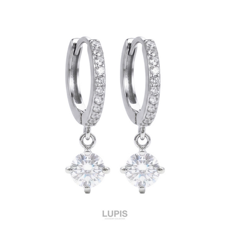 【中折れ式】キュービックジルコニアチャームフープピアス | LUPIS | 詳細画像5 