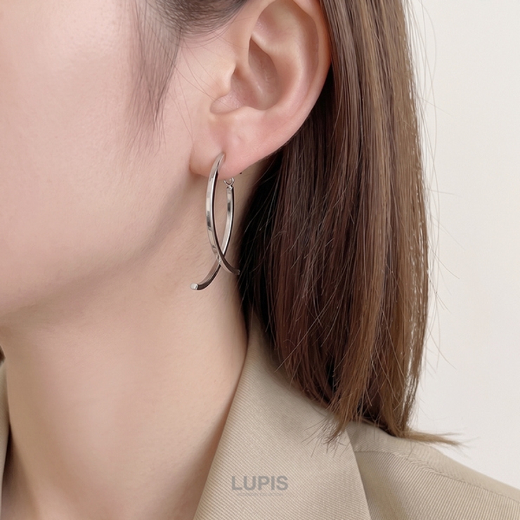 【S925ポスト】カーブラインバックキャッチピアス | LUPIS | 詳細画像6 