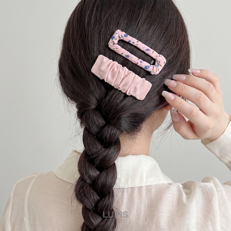 ギャザー×フラワーぱっちんヘアピンセット 【ヘアピン パッチンピン | LUPIS | 詳細画像2 