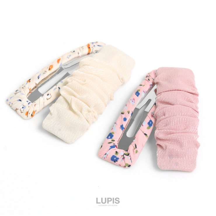 ギャザー×フラワーぱっちんヘアピンセット 【ヘアピン パッチンピン | LUPIS | 詳細画像3 