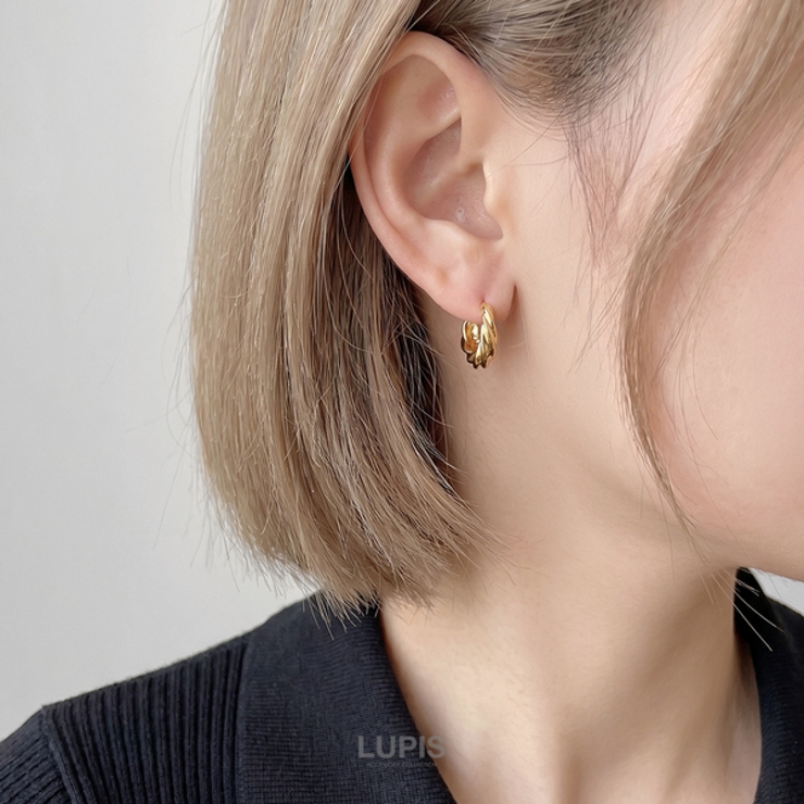 ツイストメタルプチフープピアス【小ぶり】 | LUPIS | 詳細画像2 