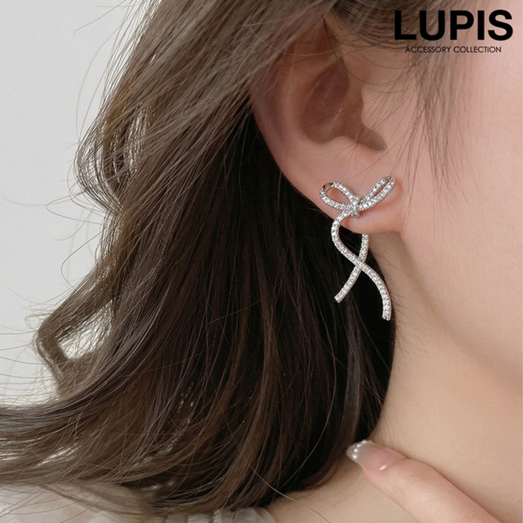 リボンバックキャッチピアス【S925ポスト】 | LUPIS | 詳細画像1 