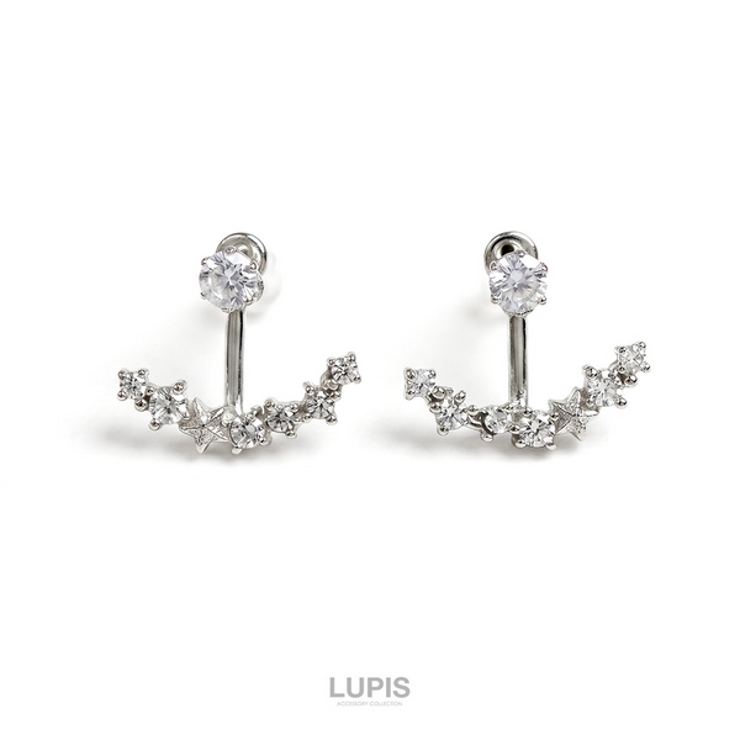 スター×ジュエルカーブラインバックキャッチピアス | LUPIS | 詳細画像3 