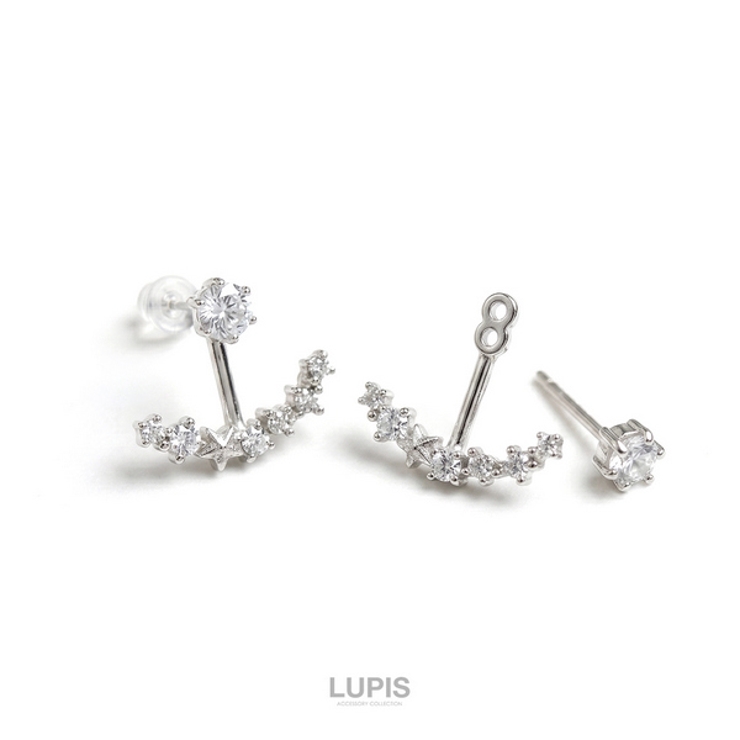 スター×ジュエルカーブラインバックキャッチピアス | LUPIS | 詳細画像4 