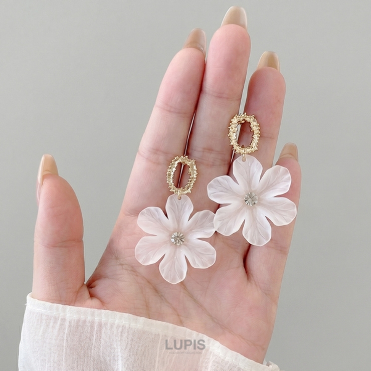マットクリアフラワーピアス【S925ポスト】 | LUPIS | 詳細画像6 