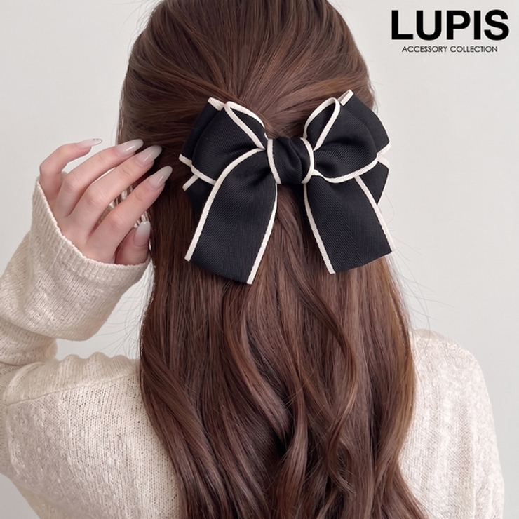 バイカラーリボンヘアクリップ | LUPIS | 詳細画像1 
