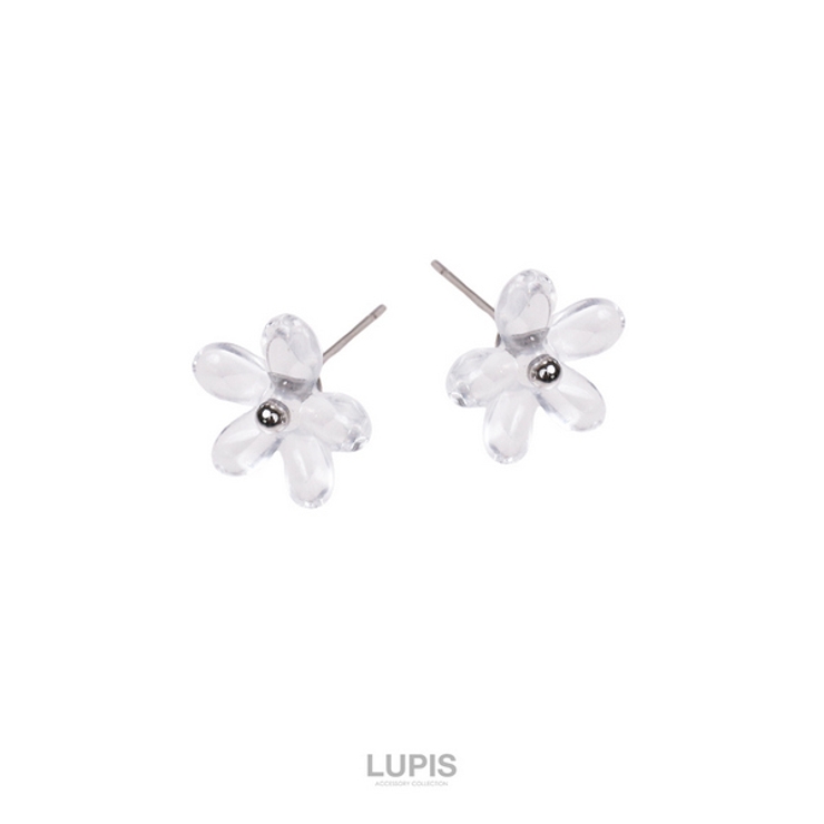 【S925ポスト】シンプルクリアフラワーピアス | LUPIS | 詳細画像4 