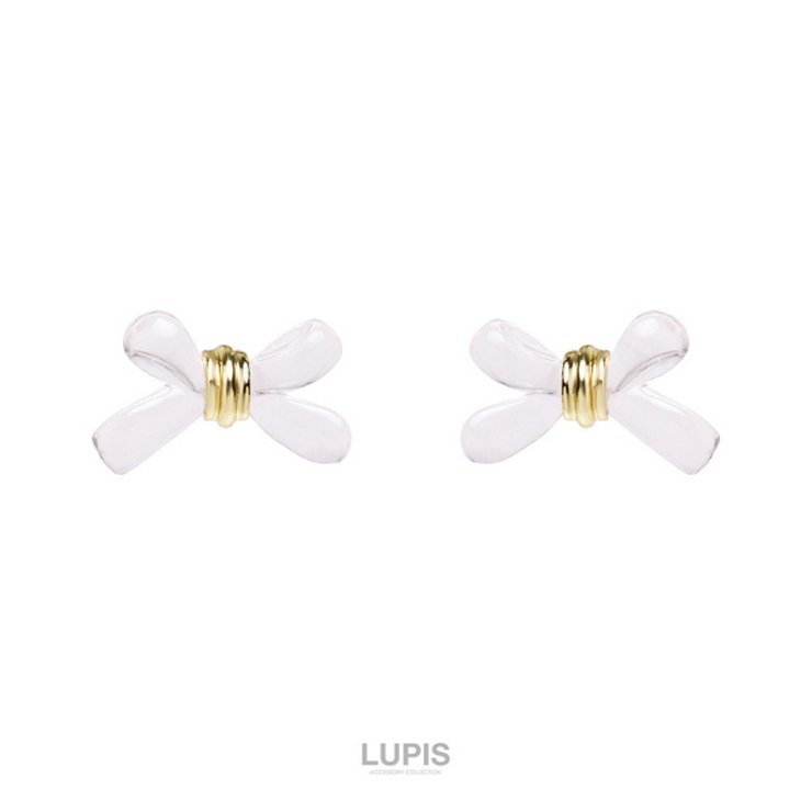 【S925ポスト】クリアリボンピアス | LUPIS | 詳細画像3 