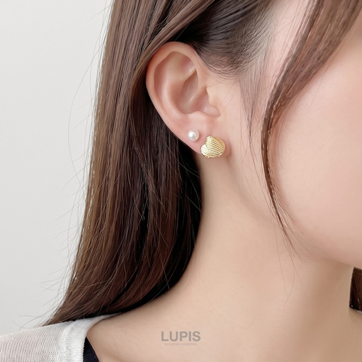 【S925ポスト】シェル×スターフィッシュ×パールセットピアス | LUPIS | 詳細画像2 