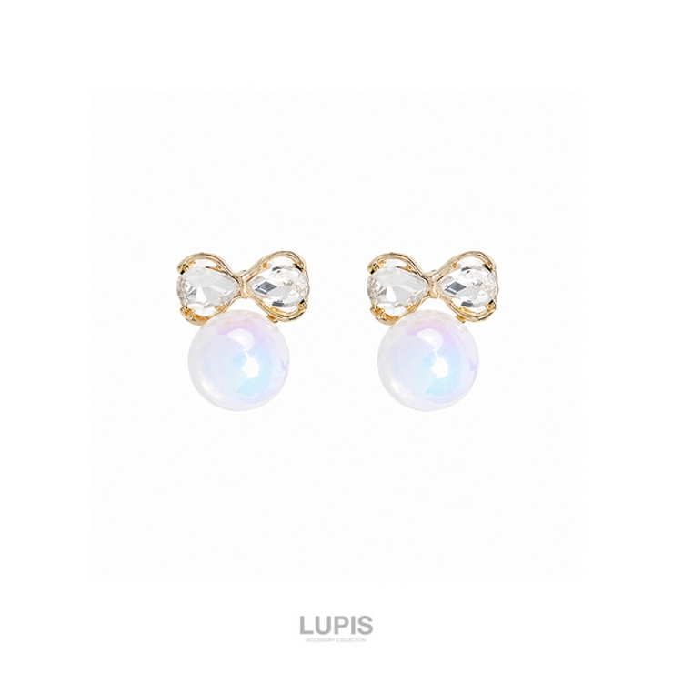 【S925ポスト】リボン×オーロラパールピアス | LUPIS | 詳細画像3 