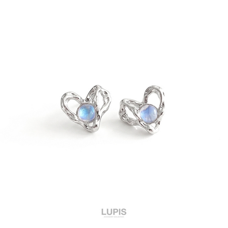【S925ポスト】ニュアンスメタルハートピアス | LUPIS | 詳細画像4 