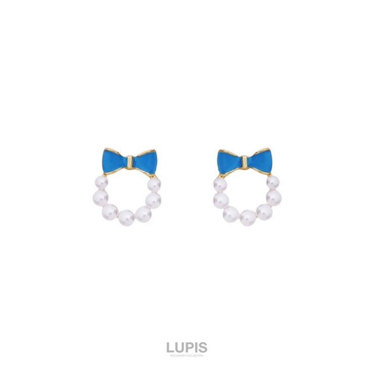 【S925ポスト】リボン×パールリングピアス | LUPIS | 詳細画像3 