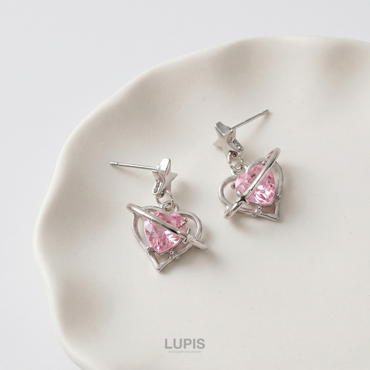 【S925ポスト】ハートプラネットピアス | LUPIS | 詳細画像5 