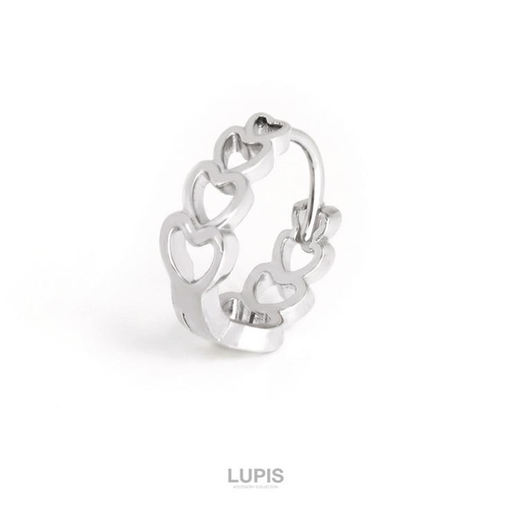 ≪1個入/片耳用≫オープンハートフープピアス | LUPIS | 詳細画像3 