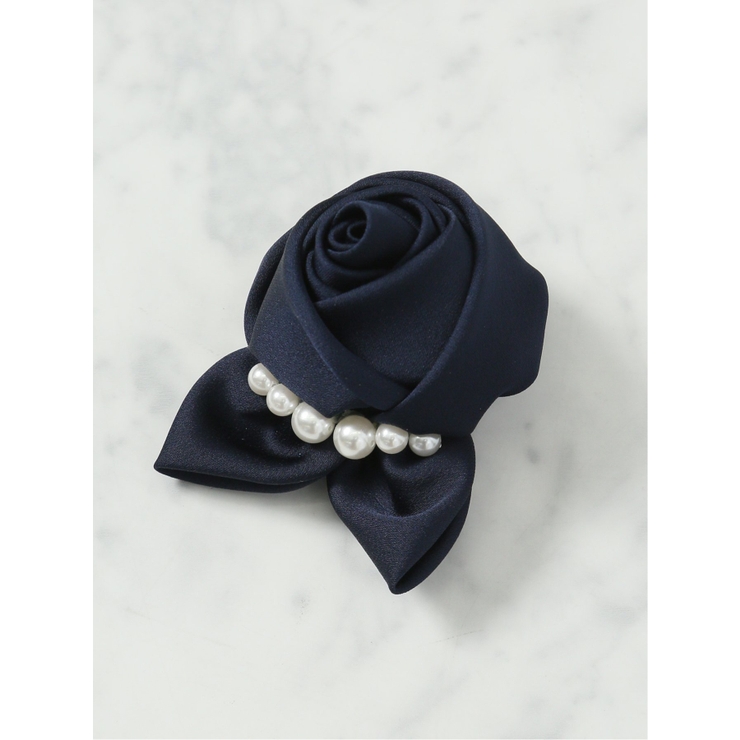 75紺 | サテンパールローズ コサージュ | TAKA-Q WOMEN