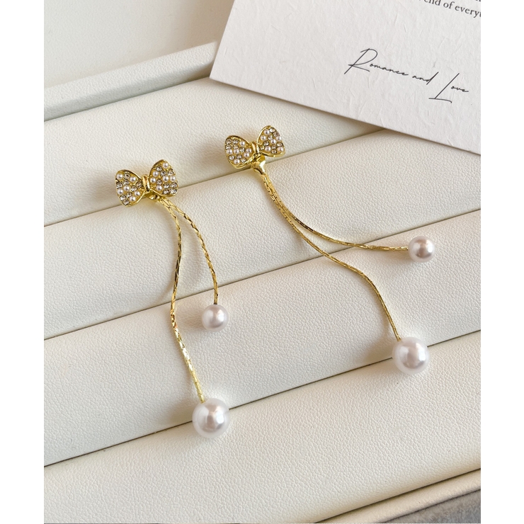限定出品！Bijou de M パール ロングチェーン ピアス 片耳 Bijou de M(ビジュードエム)｜【予約販売】フラットリンクチェーン