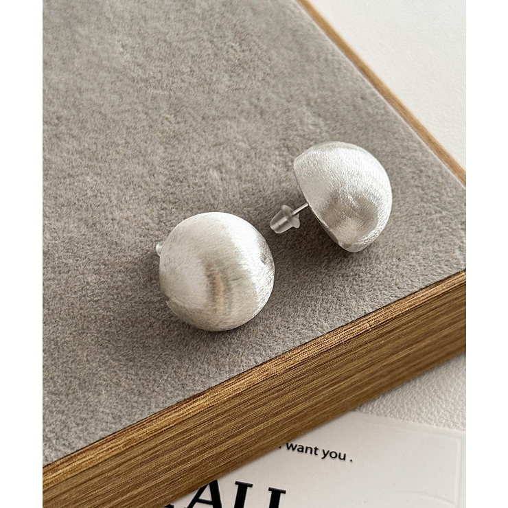ぷっくり感が可愛い艶消しボールデザインピアス アクセサリー シルバー | maison de LATIR | 詳細画像10 