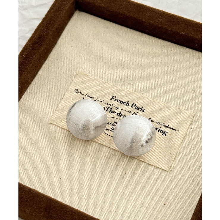 ぷっくり感が可愛い艶消しボールデザインピアス アクセサリー シルバー | maison de LATIR | 詳細画像12 