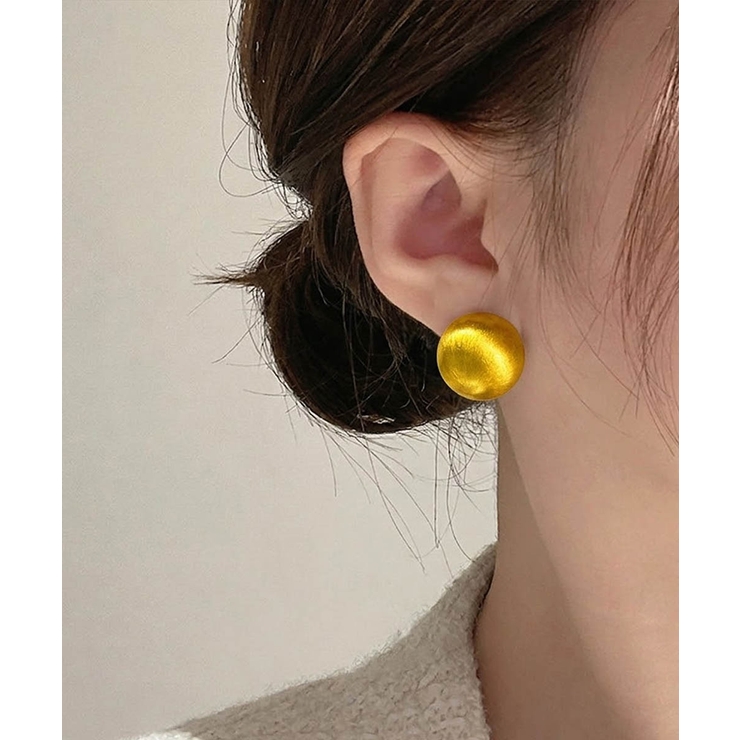 ぷっくり感が可愛い艶消しボールデザインピアス アクセサリー シルバー | maison de LATIR | 詳細画像4 