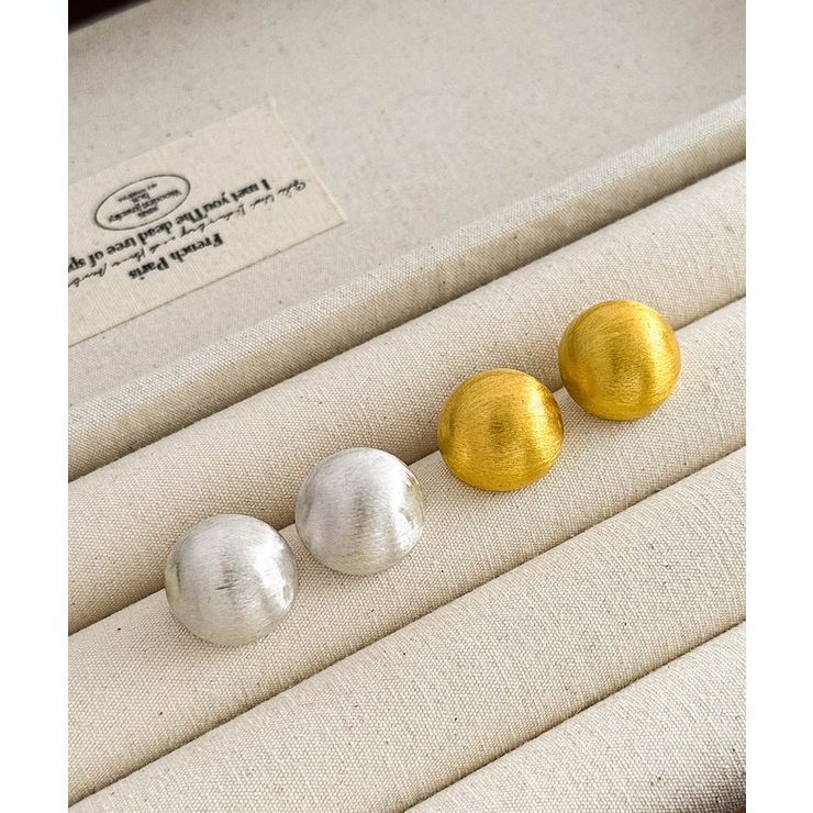 ぷっくり感が可愛い艶消しボールデザインピアス アクセサリー シルバー | maison de LATIR | 詳細画像6 