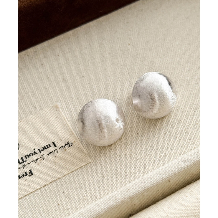 ぷっくり感が可愛い艶消しボールデザインピアス アクセサリー シルバー | maison de LATIR | 詳細画像9 