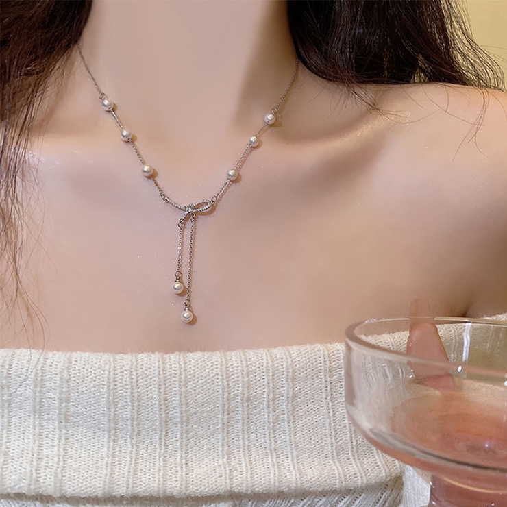 繊細で上品な輝きのチェーンパールネックレス アクセサリー パール | maison de LATIR | 詳細画像1 