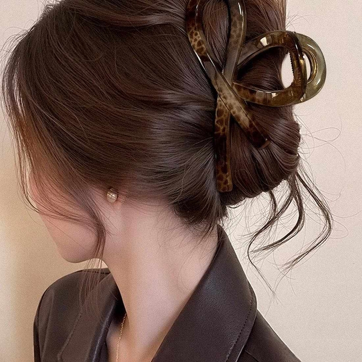 リボン風マーブルバンスクリップ ヘアクリップ ヘアアクセサリー | maison de LATIR | 詳細画像1 