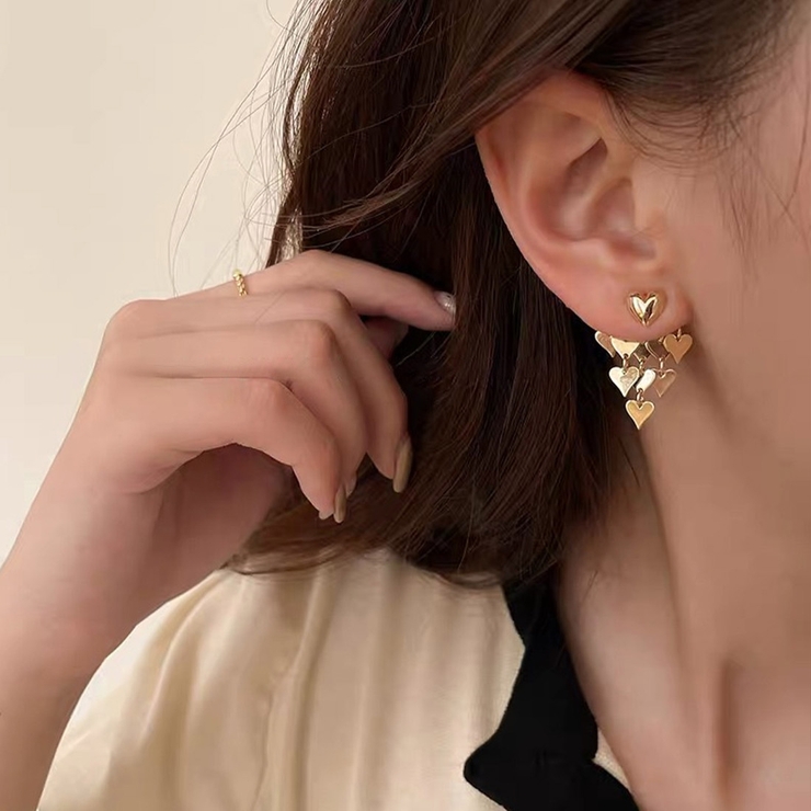 スタイリングの主役級かわいいハートピアス ファッション雑貨 両耳 | maison de LATIR | 詳細画像2 