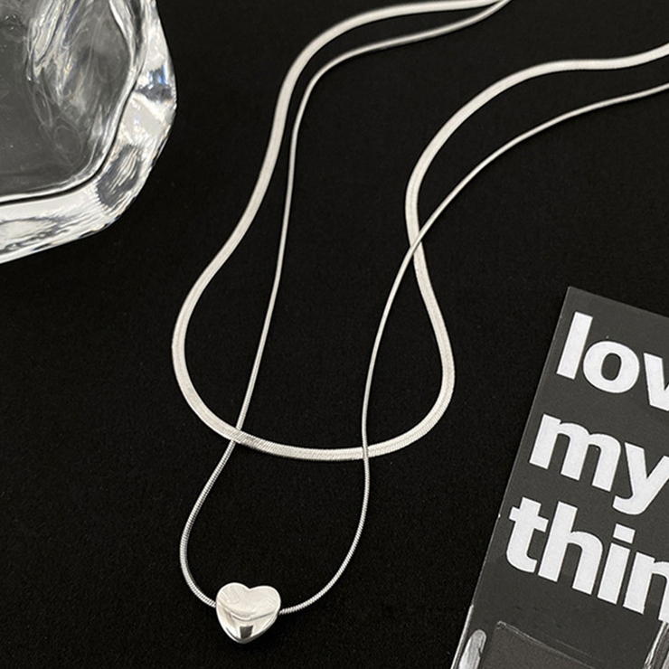 洗練されたハートモチーフネックレス&スネークチェーンセット アクセサリー おしゃ… | maison de LATIR | 詳細画像9 