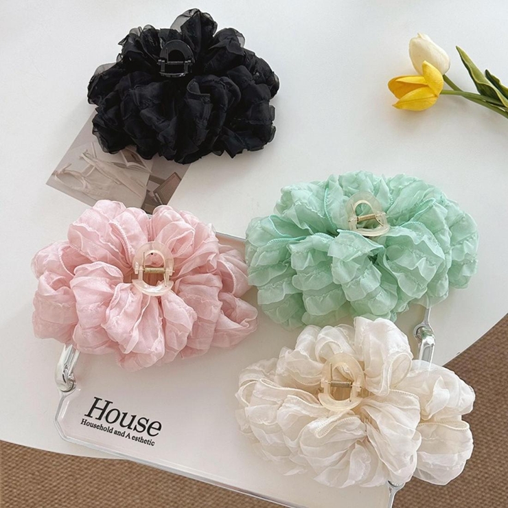 2個セット春の主役になる華やかシフォンフラワーヘアクリップ ヘアアクセサリー お… | maison de LATIR | 詳細画像7 