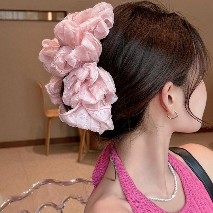 2個セット春の主役になる華やかシフォンフラワーヘアクリップ ヘアアクセサリー お… | maison de LATIR | 詳細画像1 