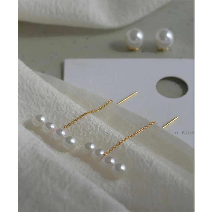 イミテーションパール CZ ピアス