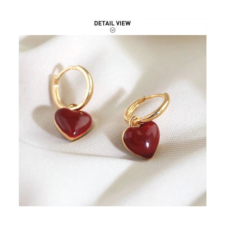 シンプルコーデのアクセントにレッドハートモチーフピアス 可愛い 大人 | maison de LATIR | 詳細画像8 
