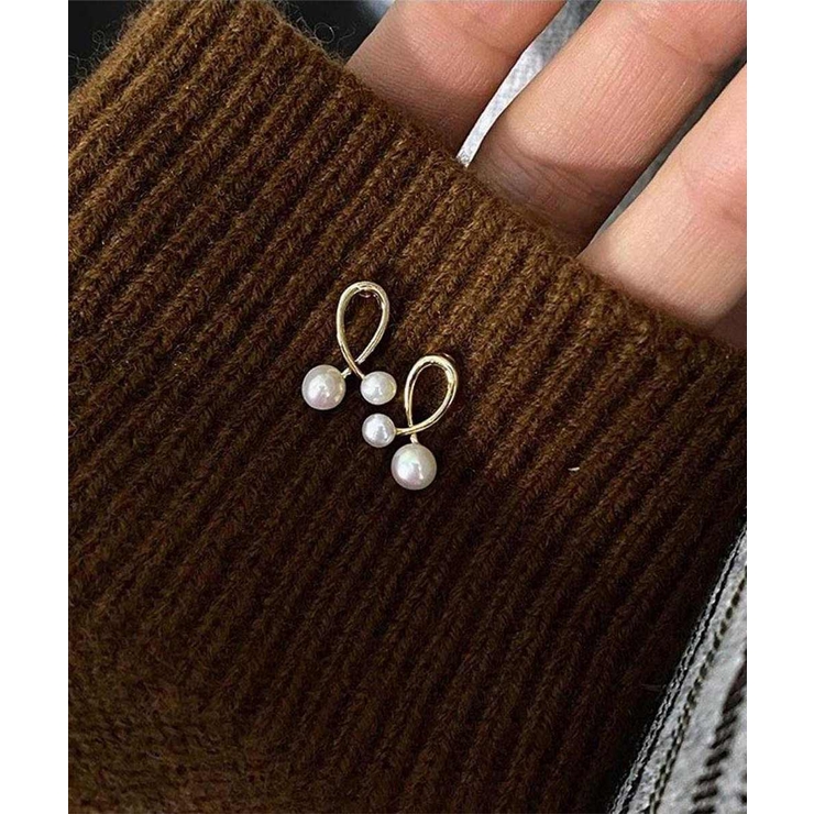 耳元をおしゃれに彩るねじれデザインパールピアス 大人 シンプル | maison de LATIR | 詳細画像7 