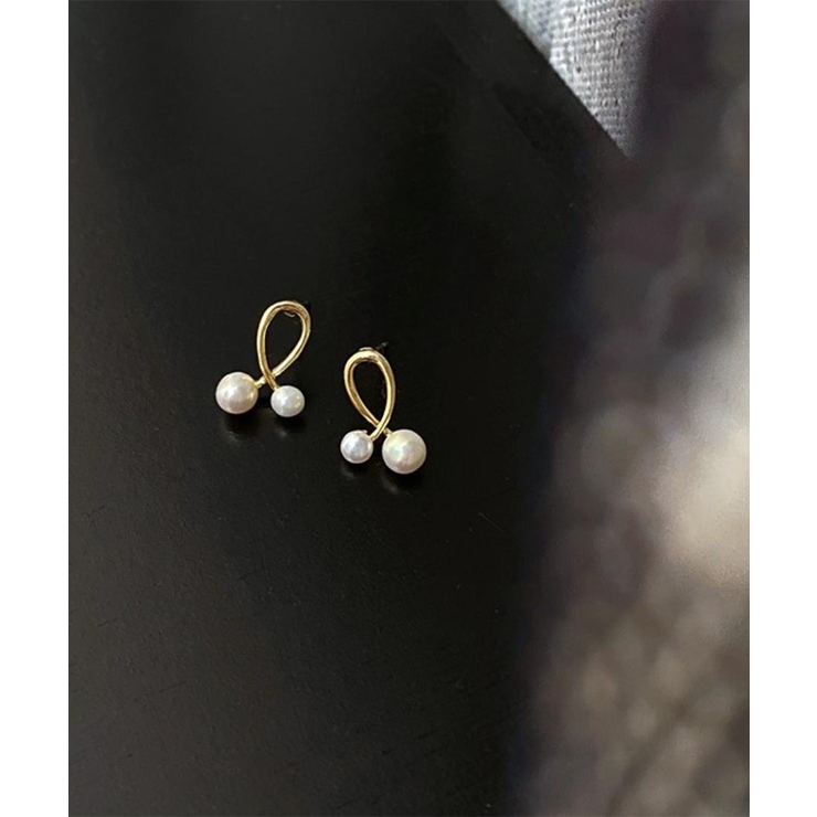 耳元をおしゃれに彩るねじれデザインパールピアス 大人 シンプル | maison de LATIR | 詳細画像10 