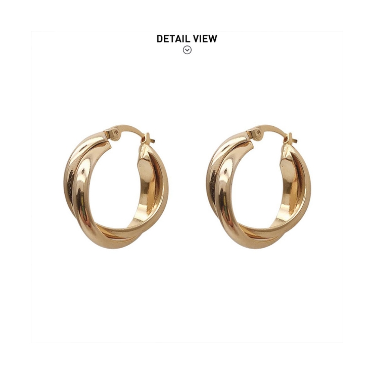 程よいボリューム感が華やかな印象のツイストデザインフープピアス アクセサリー ゴ… | maison de LATIR | 詳細画像15 