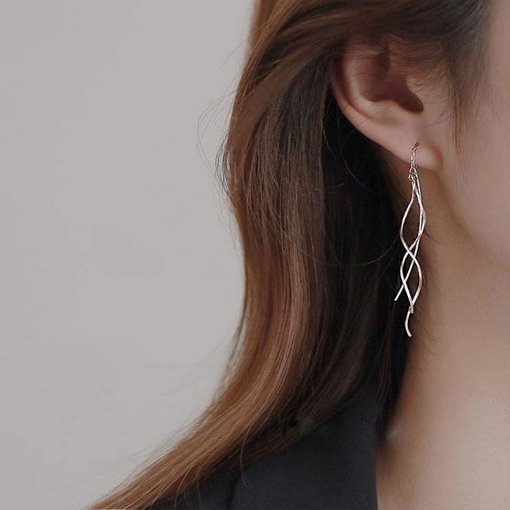 ゴールド ストーン ロング パール ピアス イヤリング Gold Stone
