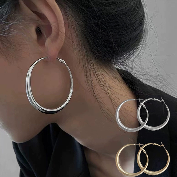 シンプルだけど華やかさもあるフープピアス アクセサリー ピアス | maison de LATIR | 詳細画像1 