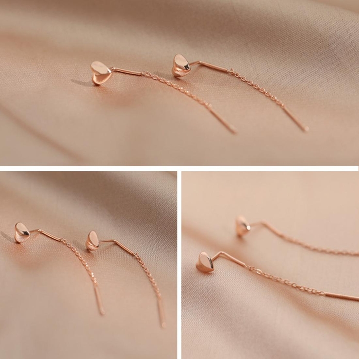 揺れるたび、やさしい輝きが耳元を彩るハートポイントピアス アクセサリー ピアス | maison de LATIR | 詳細画像7 