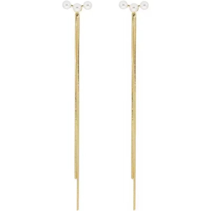 上品に揺れるパールロングチェーンピアス 両耳用 ピアス | maison de LATIR | 詳細画像11 