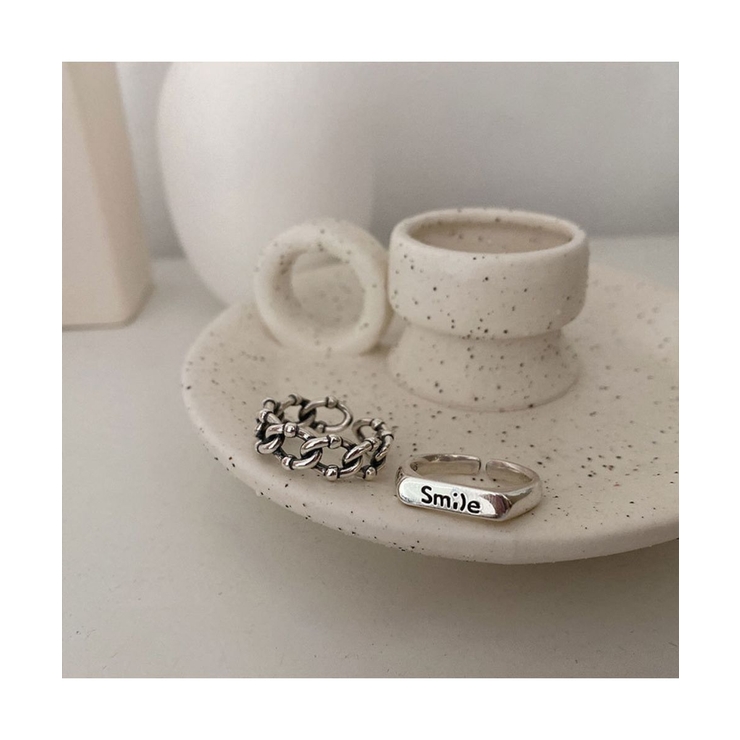コーデをクールに格上げするsmile ロゴ&チェーンデザインセットリング カジュ… | maison de LATIR | 詳細画像7 