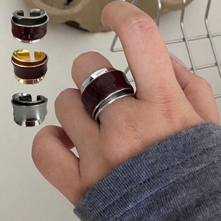 ボリュームに気分高まるレイヤーメタルリング アクセサリー 指 | maison de LATIR | 詳細画像1 