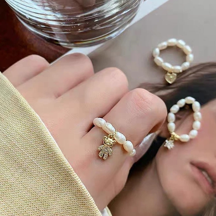 上品な輝きがかわいいパールラインリング アクセサリー 指元 | maison de LATIR | 詳細画像1 