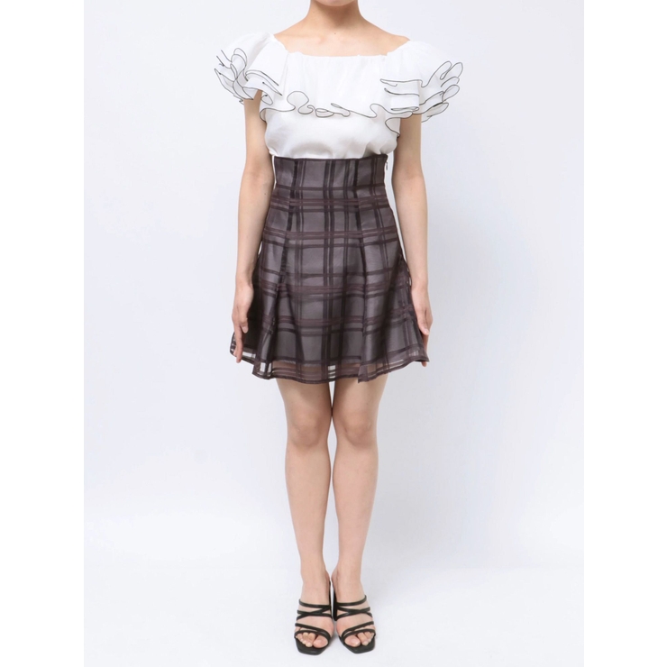 シアーチェックバックレースアップミニスカパン | MERCURYDUO | 詳細画像36 