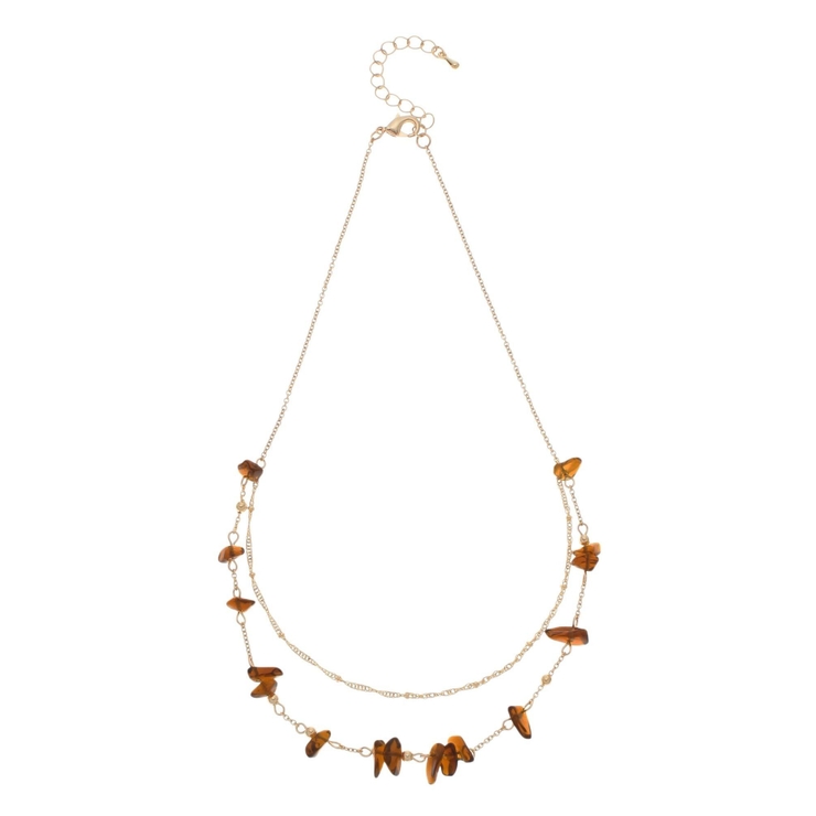 ブラウン | 天然石2連ネックレス | MERCURYDUO