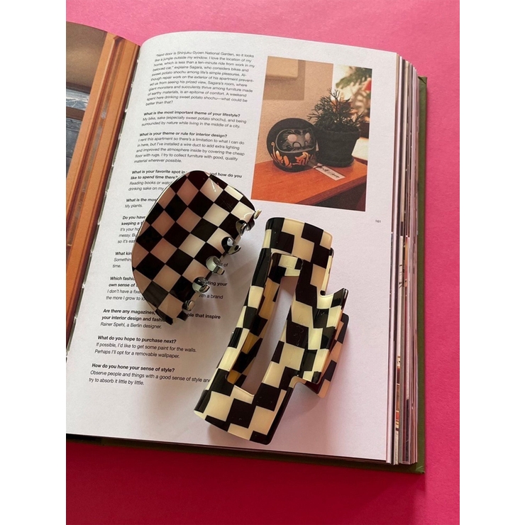 ホワイト | ラウンドチェッカークリップ | MURUA